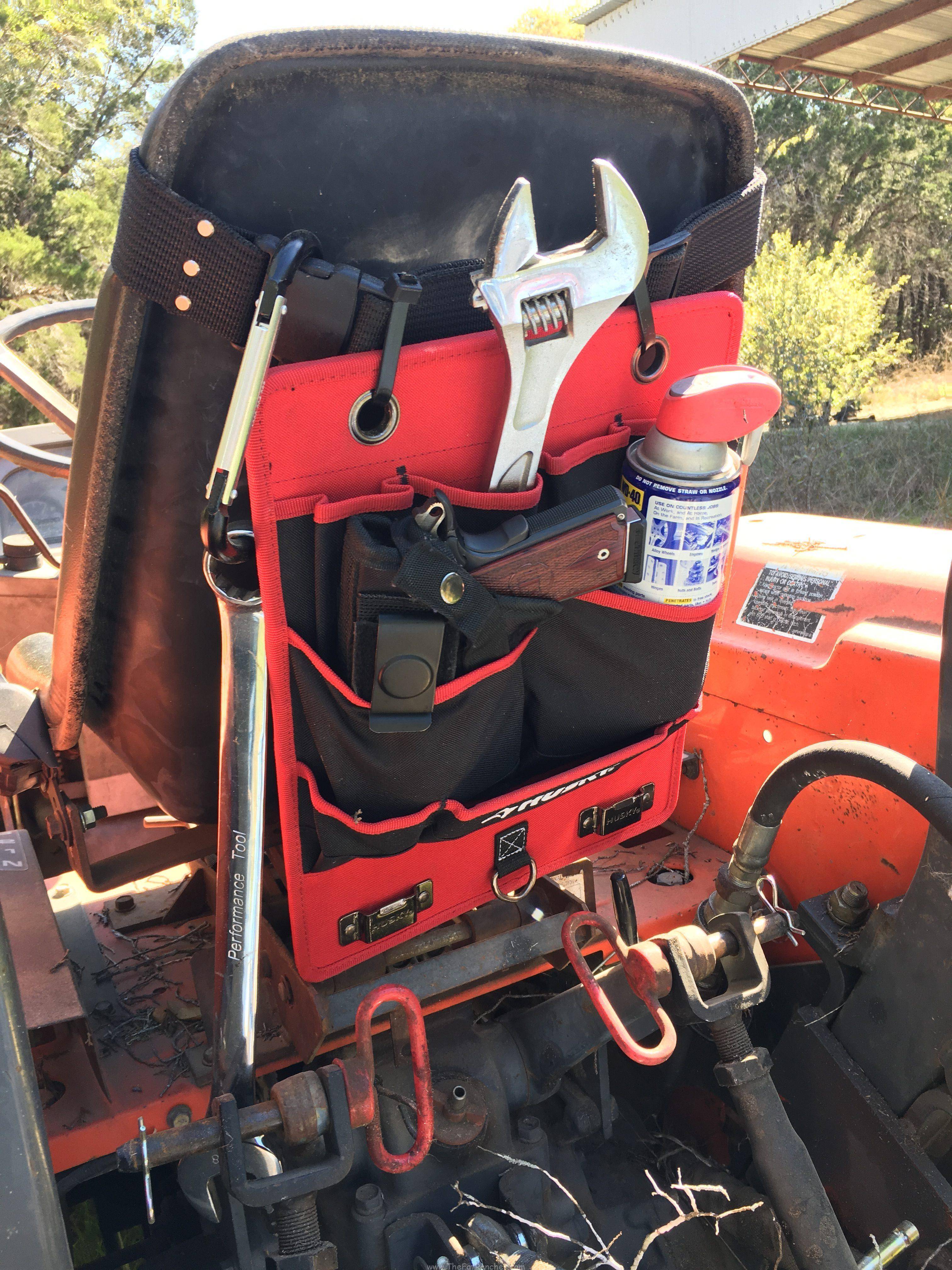 Redneck_Tool_Caddy Husky tool holder on tractor.